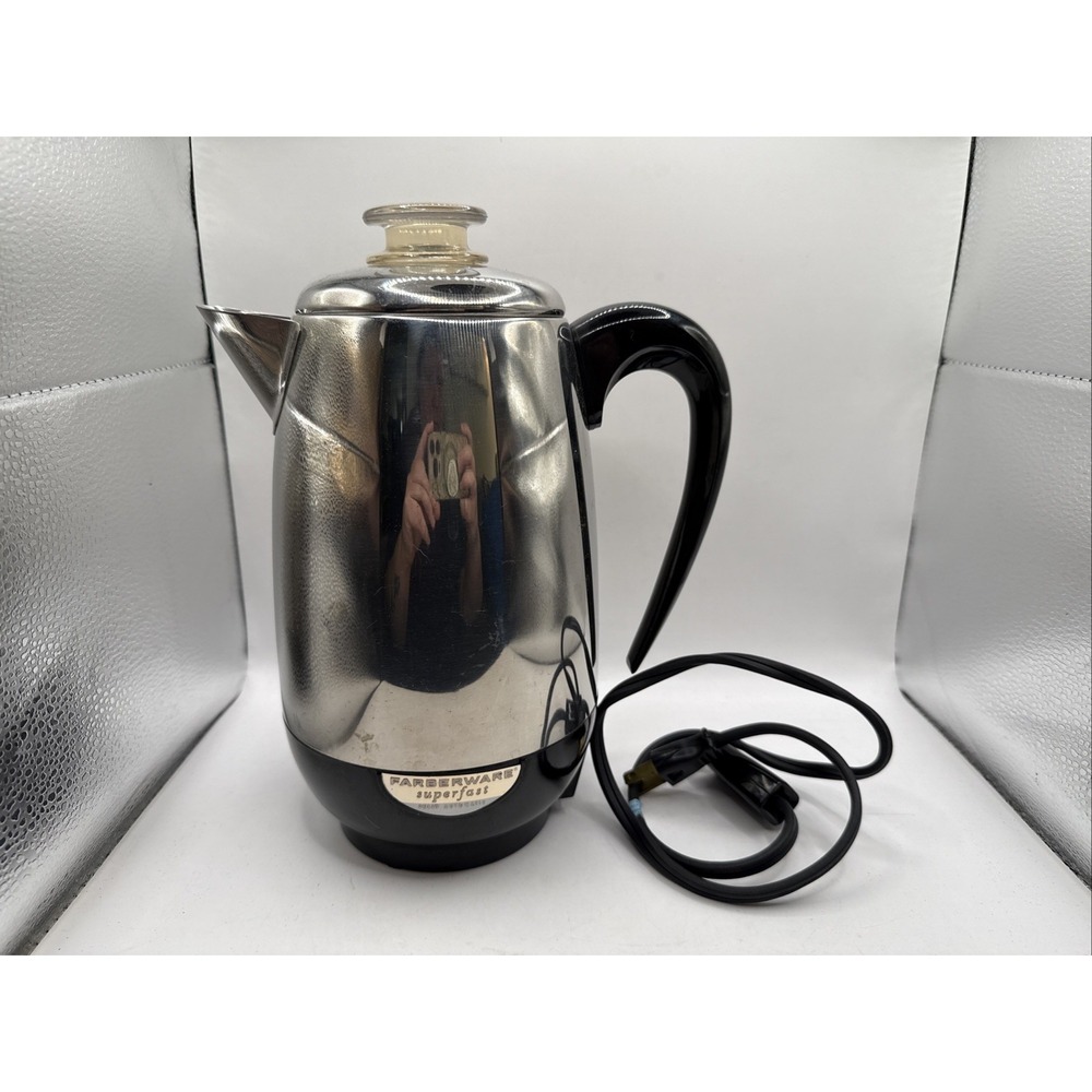 Farberware Superfast Stainless 138 8-Cup Percolator Coffee Pot Tested USA